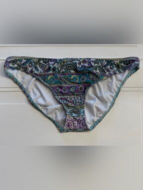 Next by Athena Women’s Sz L Blue Purple Paisley Bikini Bottoms Swimsuit